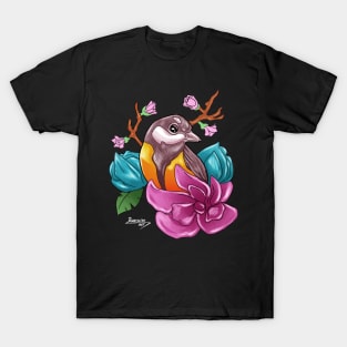 Beautiful Bird in the Flowers T-Shirt